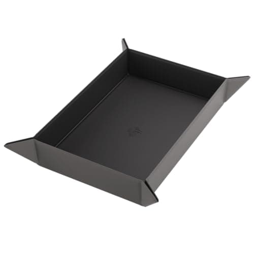 Gamegenic Magnetic Dice Tray - Control Your Roll, Black/Gray Rectangular