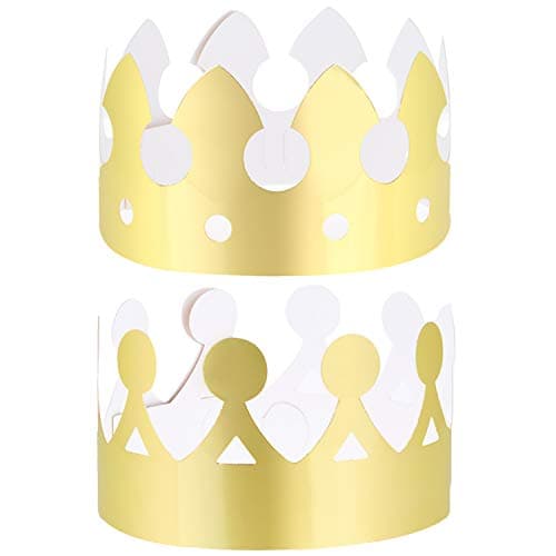 Elegant Gold Paper Crowns for Birthday, Baby Shower, and Photo Props