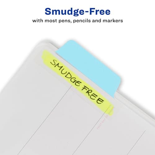 Avery Margin Ultra Tabs, 24 Assorted Pastel 2.5" x 1" Writable Page Markers