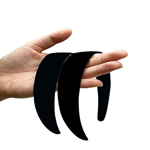 Satin 1.2 Inch Black Antiskid Hair Bands, 6 Pcs for Ladies and Girls