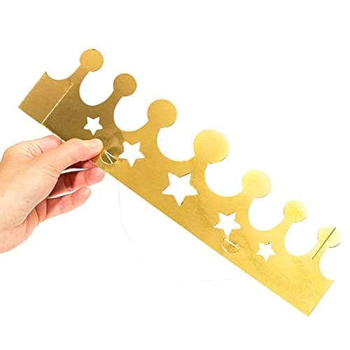 Refined Title: BLUE PANDA Mini Gold Foil Paper Crowns for Kids