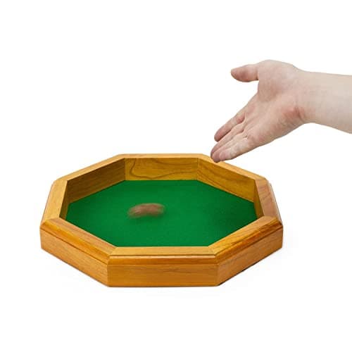 Wiz Dice Octagon Felt-Lined 12-inch Wooden Dice Tray