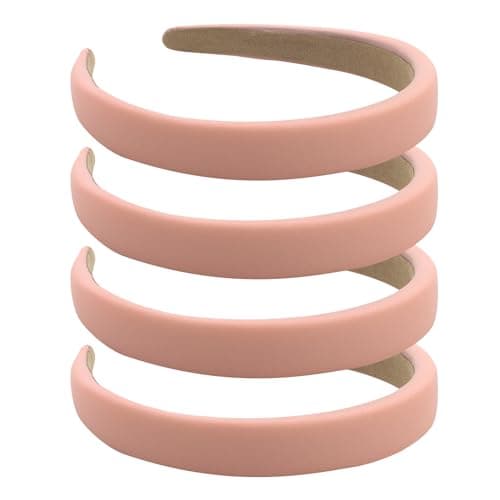Wecoe Light Blue & Black 4 Pack Padded Headbands for Women & Girls