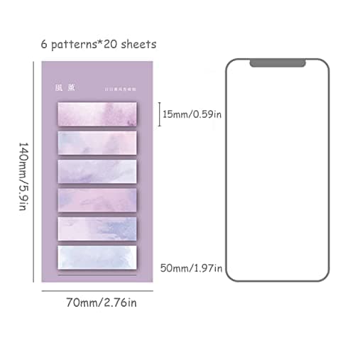 Pastel Multicolor 960 Sheets Landscape Sticky Tabs for Book Organization