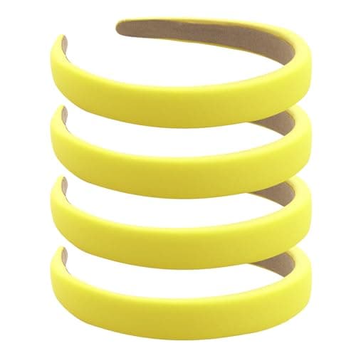 Wecoe Light Blue & Black 4 Pack Padded Headbands for Women & Girls