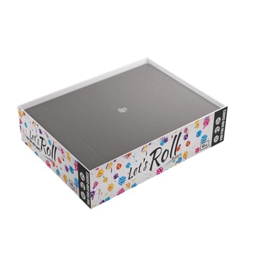 Gamegenic Magnetic Dice Tray - Control Your Roll, Black/Gray Rectangular