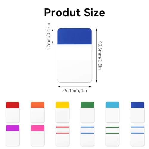 Sticky Note Tabs 480 Pieces, 1 Inch, 24 Sets 12 Colors for Books, Binders, Documents