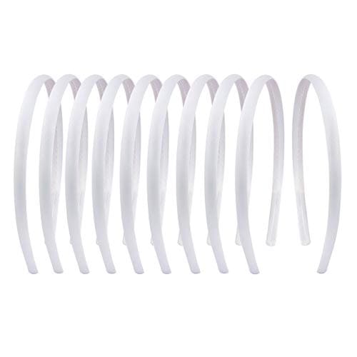 Pure White Satin Headbands for Women and Girls