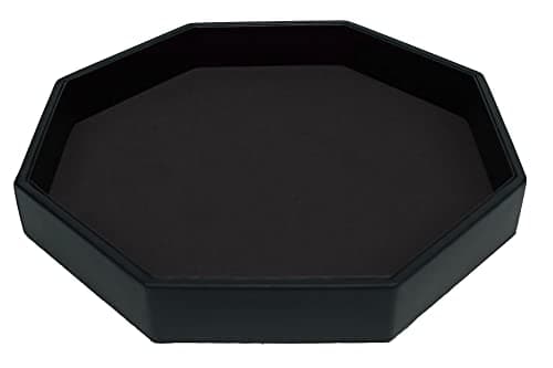 11.5 Inch Red Octagon Dice Tray with PU Leather & Velvet