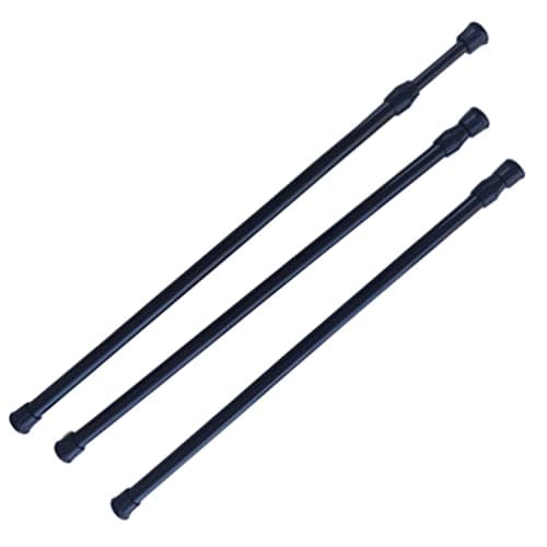 Adjustable Tension Curtain Rods for Windows, Cabinets, Closets (3-Pack)