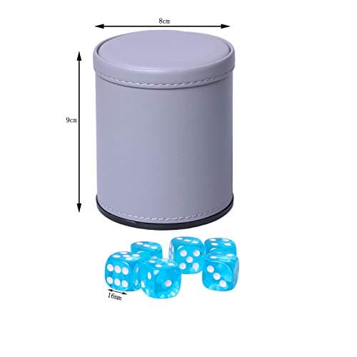 Quiet-Shaking Dice Cup Set for Yahtzee, Farkle, Liars, PU Leather & Felt-Lined