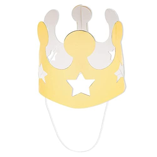 Refined Title: BLUE PANDA Mini Gold Foil Paper Crowns for Kids