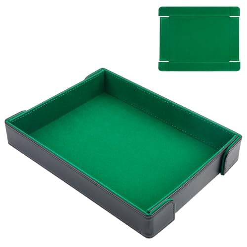PU Leather Magnetic Folding Dice Mat with Purple Felt Lining for Dice Games