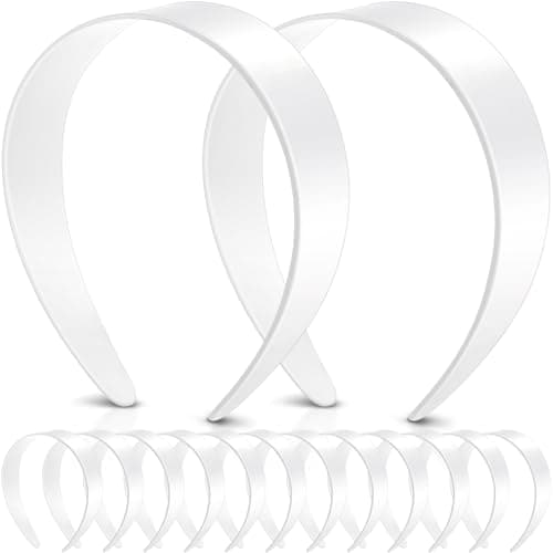 Chuangdi 12 Piece Black Wide Hard Plastic Headband for Women's DIY Hair Accessories