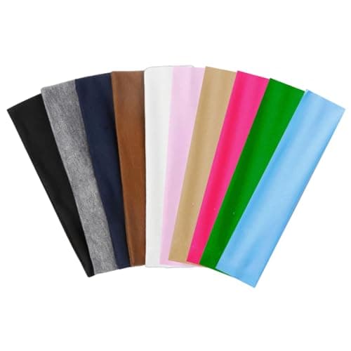 10 Pack Non-Slip Sport Headbands for Women, Soft Stretchy Yoga & Outdoor Exercise Hair Bands