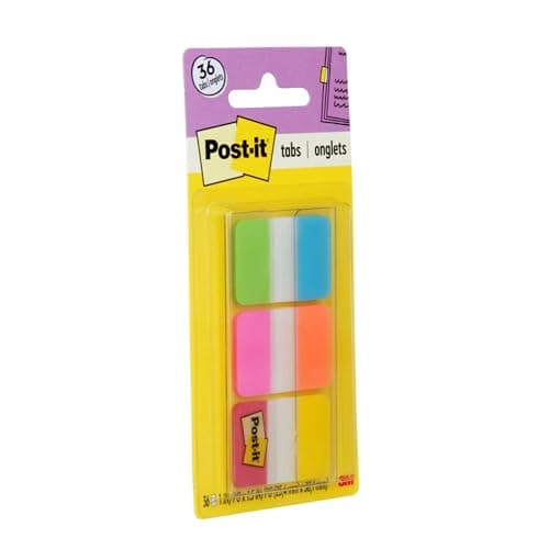 Post-it Tabs, 6/Color Dispenser (Aqua, Yellow, Pink, Red, Green, Orange)