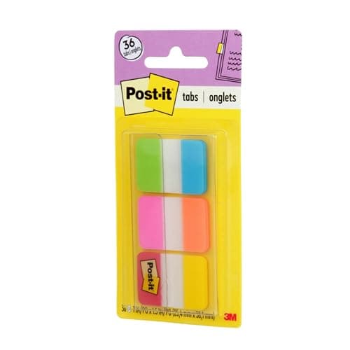 Post-it Tabs, 6/Color Dispenser (Aqua, Yellow, Pink, Red, Green, Orange)