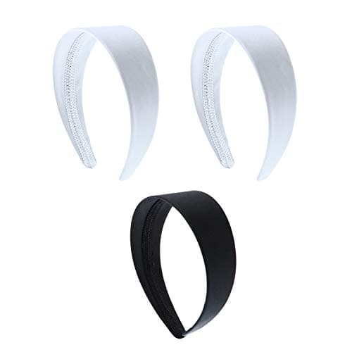 Motique Accessories Satin Wing Headband for Women and Girls - Set of 3