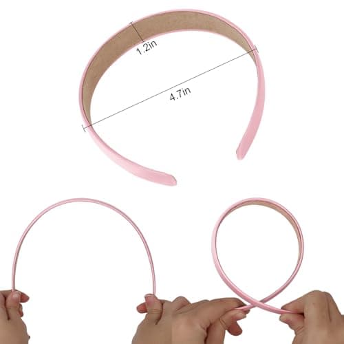 12Pcs 1.2inch Women Satin Craft Headbands Colorful Hair Bands DIY Fashion Accscessories
