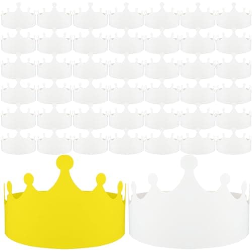 Jetec White Paper Kids' DIY Birthday Crowns for Classroom Party Hats Decorations