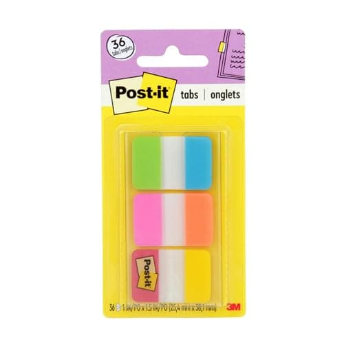 Post-it Tabs, 6/Color Dispenser (Aqua, Yellow, Pink, Red, Green, Orange)