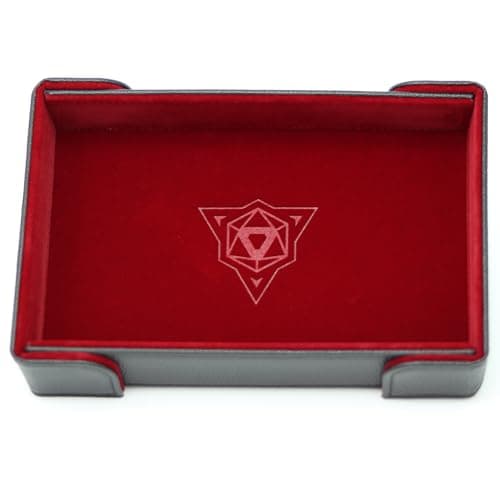 PU Leather Magnetic Folding Dice Tray & Mat - Gray - Perfect for DND and Roleplaying Games