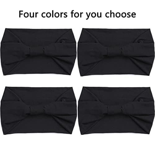 XTREND 4 Packs Wide Elastic Knotted Headbands Bohemian Style+='