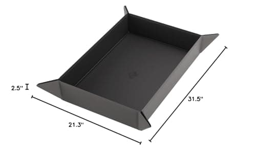 Gamegenic Magnetic Dice Tray - Control Your Roll, Black/Gray Rectangular