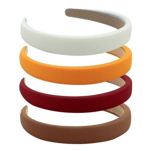 Wecoe Light Blue & Black 4 Pack Padded Headbands for Women & Girls