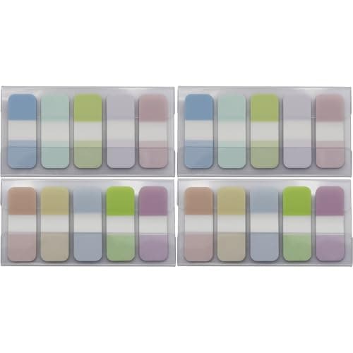 Assorted Colors 0.625 x 1.71 Inch Sticky Tabs, 4 Dispensers/Pack, 400 Pages