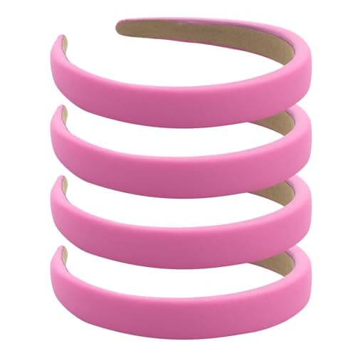 Wecoe Light Blue & Black 4 Pack Padded Headbands for Women & Girls