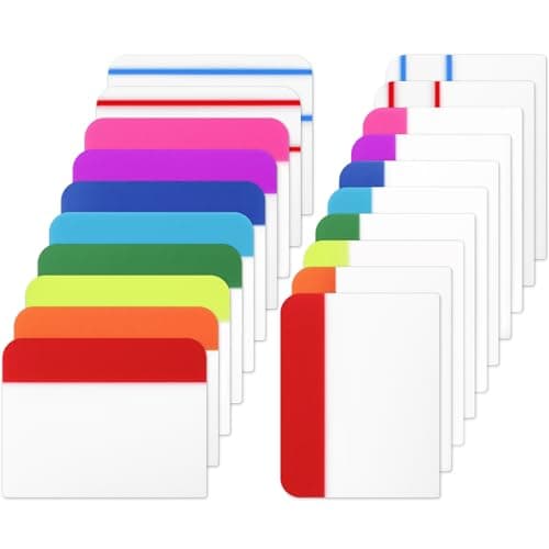 10 Colors 60 Sets 2 Inch Reusable Page Markers for Notebooks Binders File Folders