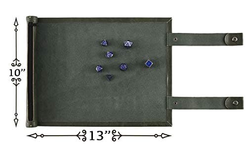 Forged Dice Co Scroll Tray + Mat with Zipper Holder - Up to 14 Dice - DND Compatible