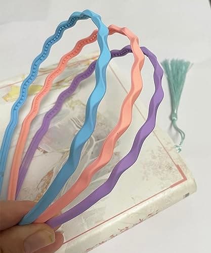 Springtime 12pcs Thin Colorful Plastic Headbands for Girls, Women, and Teens