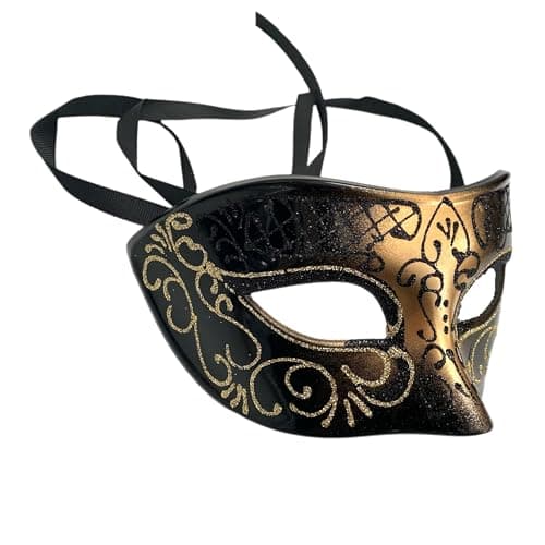 MasqStudio Couples Black Gold Masquerade Mask Pair