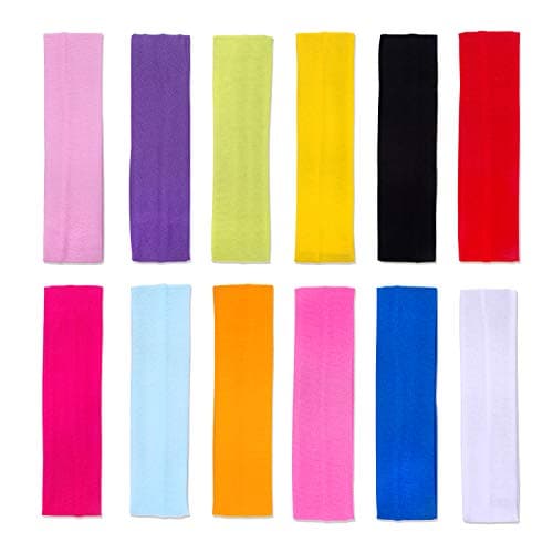 DERAYEE Women's Yoga Hair Bands, 12 Colors Soft Elastic Workout Headbands