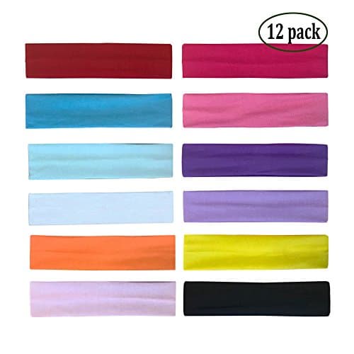 12 Pack Soft Stretchy Elastic Headbands for Women & Girls - Beauty Hair Accessories