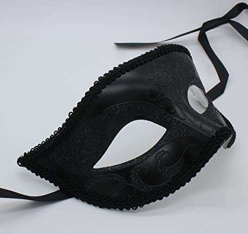 ZbFwmx Couple Black Masquerade Mask Set for Cosplay Party