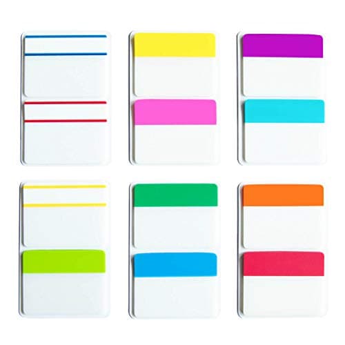 KICNIC 12 Color 2" Reusable Sticky Tabs for Binders, Books & Files (240 Pieces)