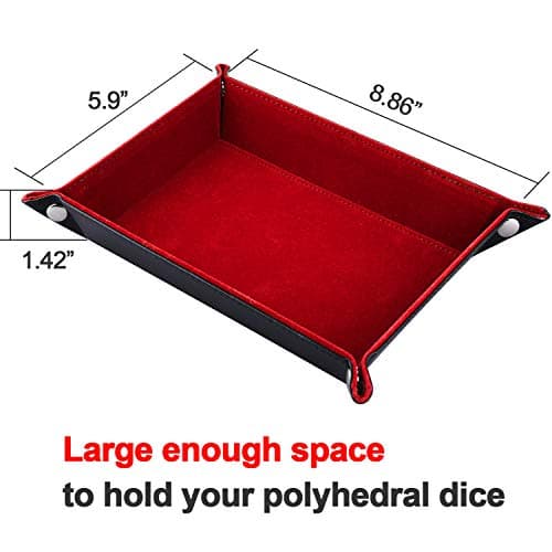 SIQUK Double Sided Folding Dice Tray in PU Leather and Velvet