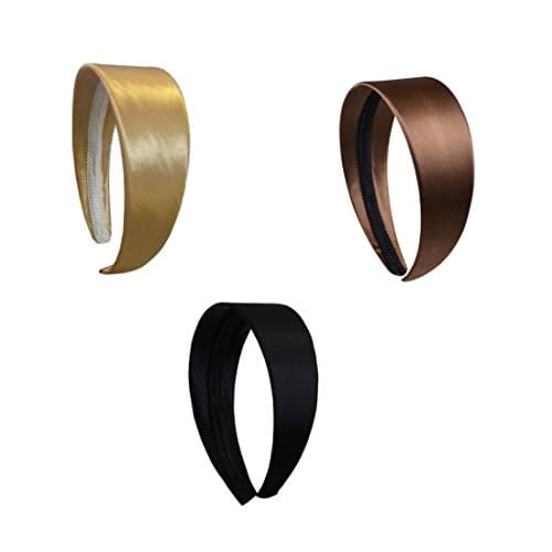 Motique Accessories Satin Wing Headband for Women and Girls - Set of 3