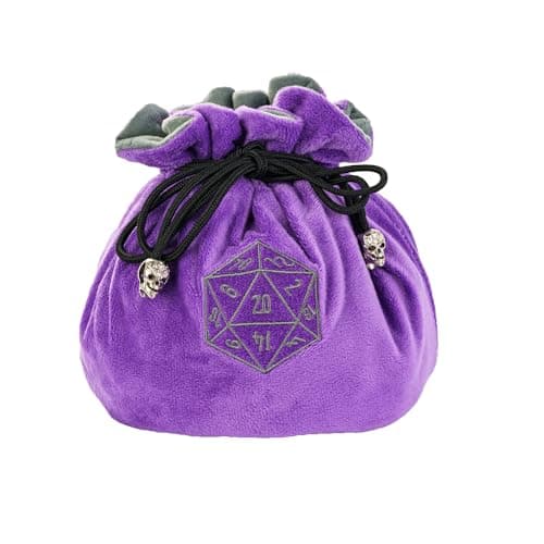 Velvet Dice Bag with Octopus Pattern for Tabletop Roleplaying Games