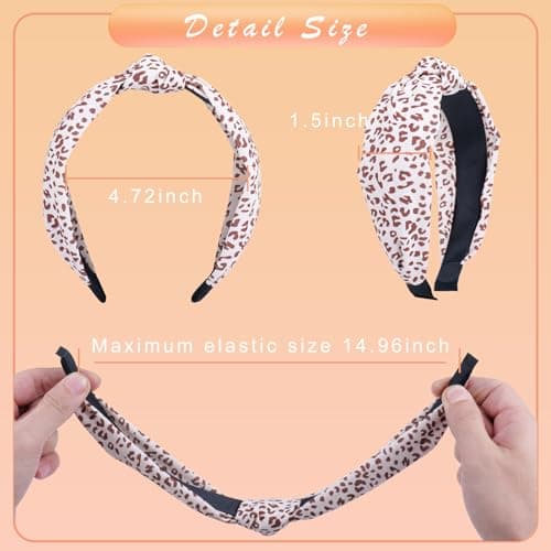 LOVNFC Girls' Colorful Wide Top Knot Headbands, 6Pcs No Slip Jewelry Embellished