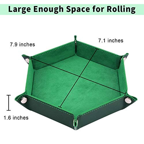 K.T. Fancy 6-Piece Folding Metal Dice Tray with PU Leather & Velvet Storage