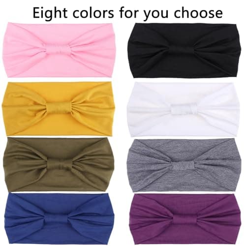 XTREND 4 Packs Wide Elastic Knotted Headbands Bohemian Style+='