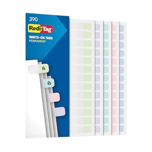 Redi-Tag Write-On Pastel Index Tabs, 130 Pack