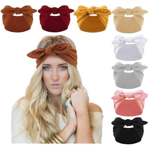DRESHOW 8 Pack Adjustable Knotted Headbands for Women & Girls