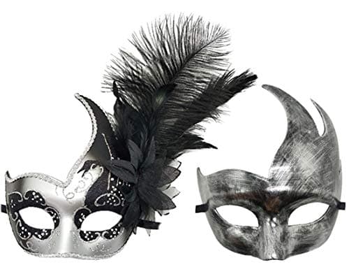 Awlsyj Women's Feather Masquerade Mask
