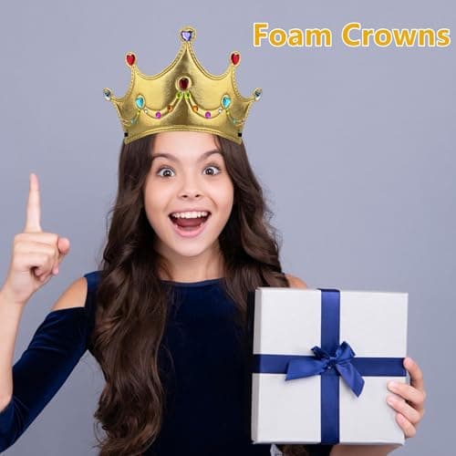 30 PCS Foaming Diamond Stickers Crowns for Princess Party Supplies