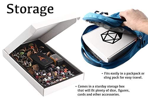 Forged Dice Co. Double Sided Neoprene Dice Mat - 14" Removable Tray for Board Games & Tabletop RPGs